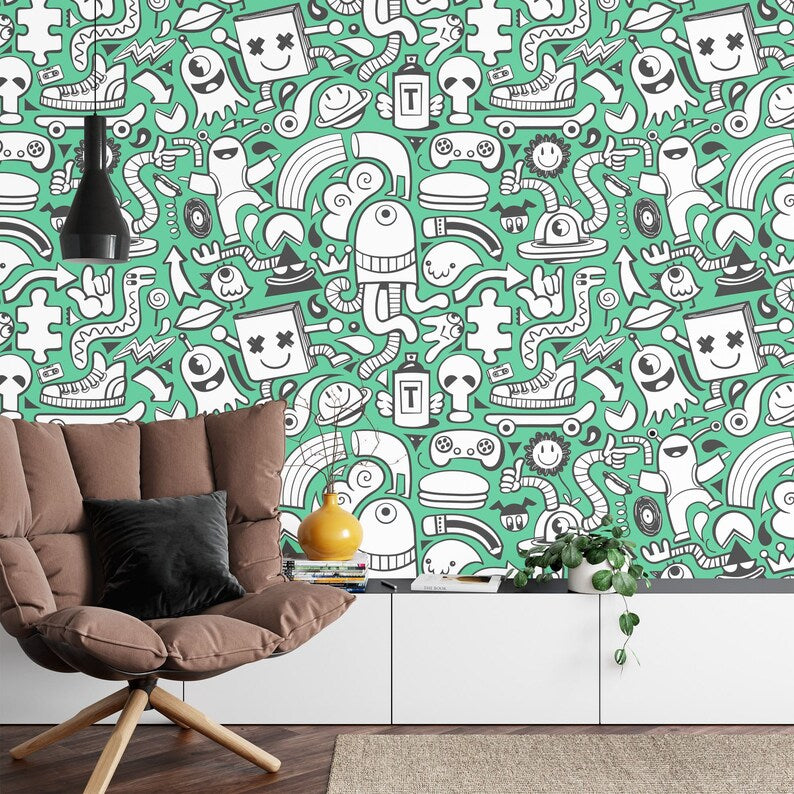 decorative wallpaper mural highlighting artwork details and balanced colors suitable for creative interior wall design wall