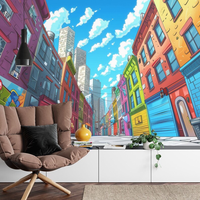 wall mural image with detailed illustration and vibrant colors perfect for stylish home or kids room decoration wall decor