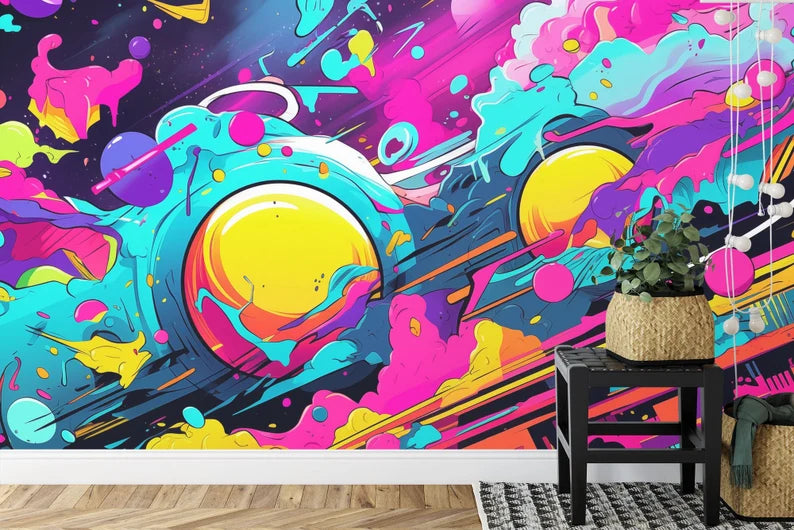 decorative wallpaper mural highlighting artwork details and balanced colors suitable for creative interior wall design wall