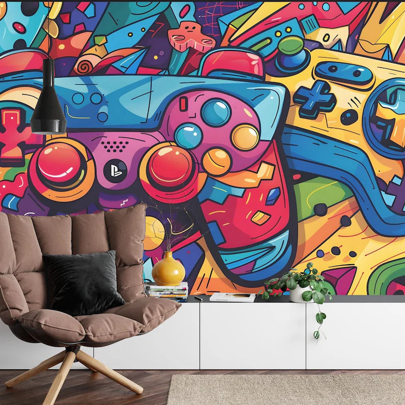 Wallpaper, Gaming Room Art, Game Controller Decal