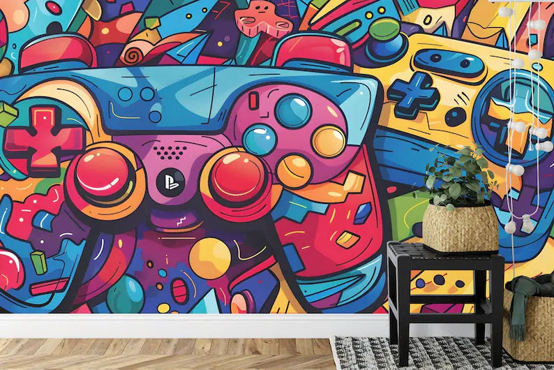Wallpaper, Gaming Room Art, Game Controller Decal