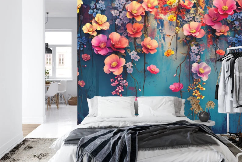 Floral Hanging Branches Wall Mural, Peel and Stick