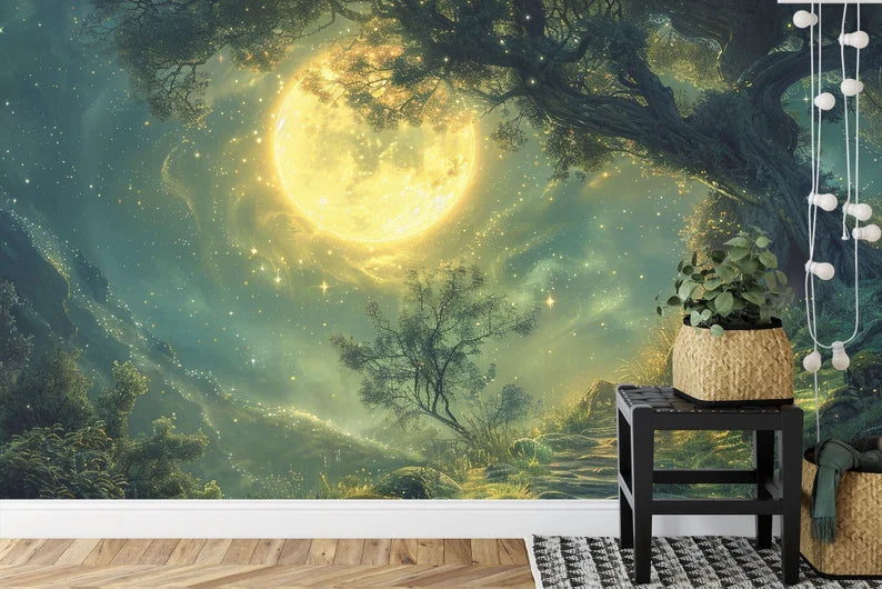 Enchanted Forest Photomural, Magical Pathway Wallpaper