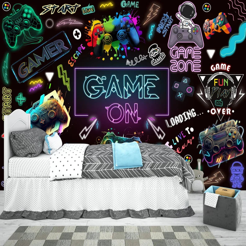 Gaming Room Wallpaper Kids Room Decor