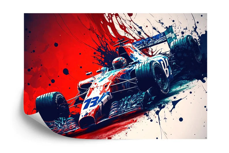 Formula 1 Racing Car Wall Mural Boys Room Decor