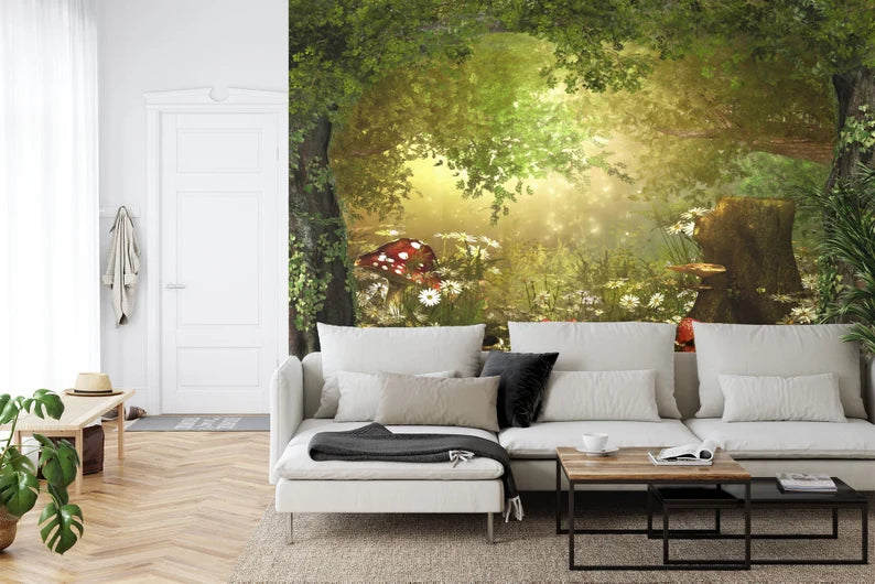 Fairy Forest Wallpaper Mural, Enchanting Woodland Nursery