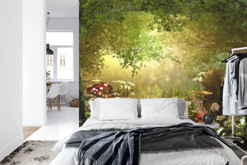 Fairy Forest Wallpaper Mural, Enchanting Woodland Nursery