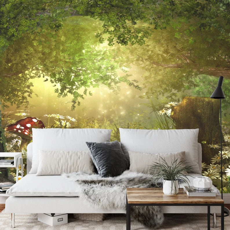 Fairy Forest Wallpaper Mural, Enchanting Woodland Nursery