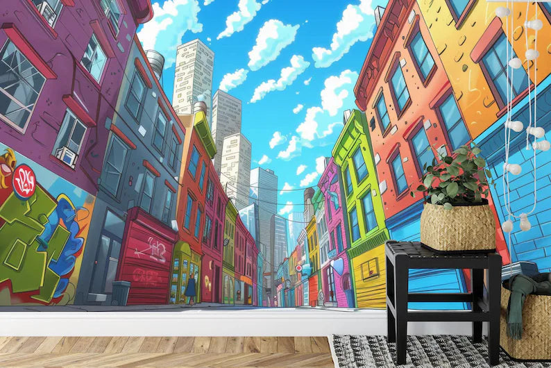 kids room wallpaper mural featuring playful artwork bright colors and smooth design for wall decoration wall decor wall dec