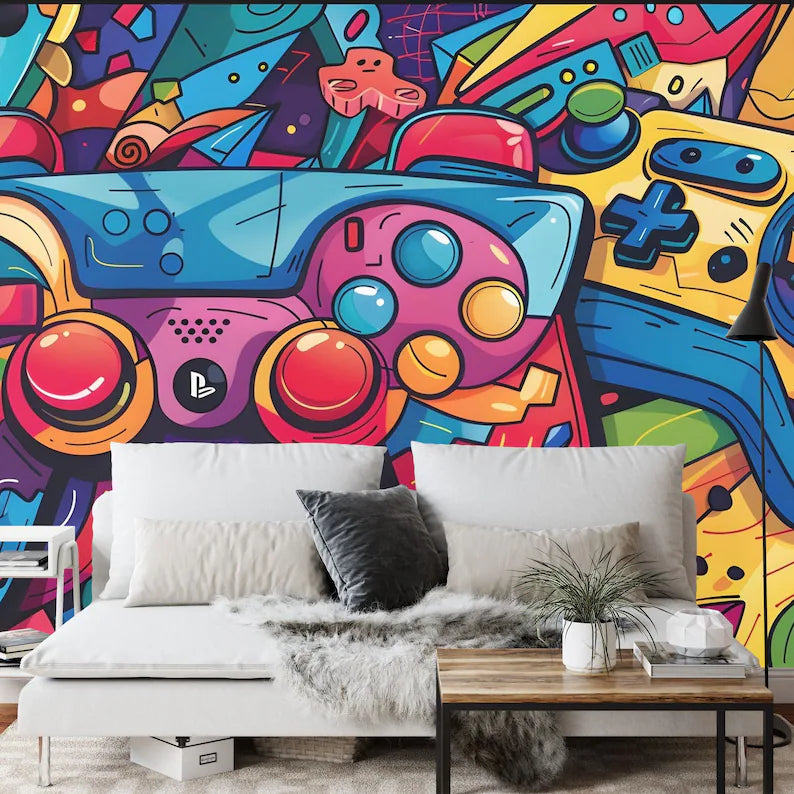 Wallpaper, Gaming Room Art, Game Controller Decal