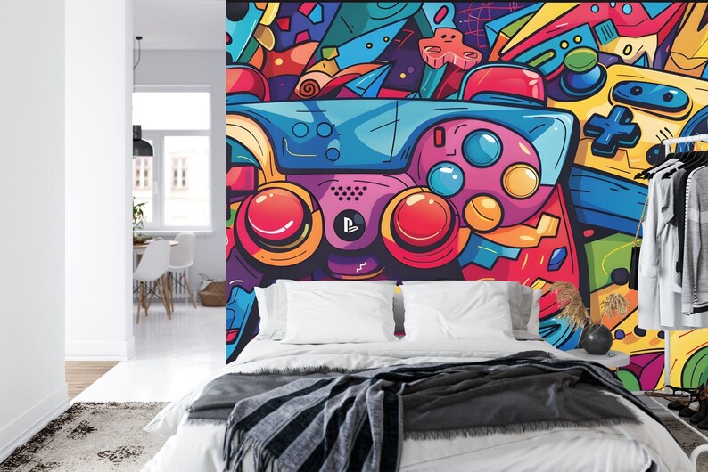 Wallpaper, Gaming Room Art, Game Controller Decal