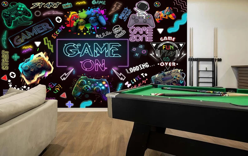 Gaming Room Wallpaper Kids Room Decor