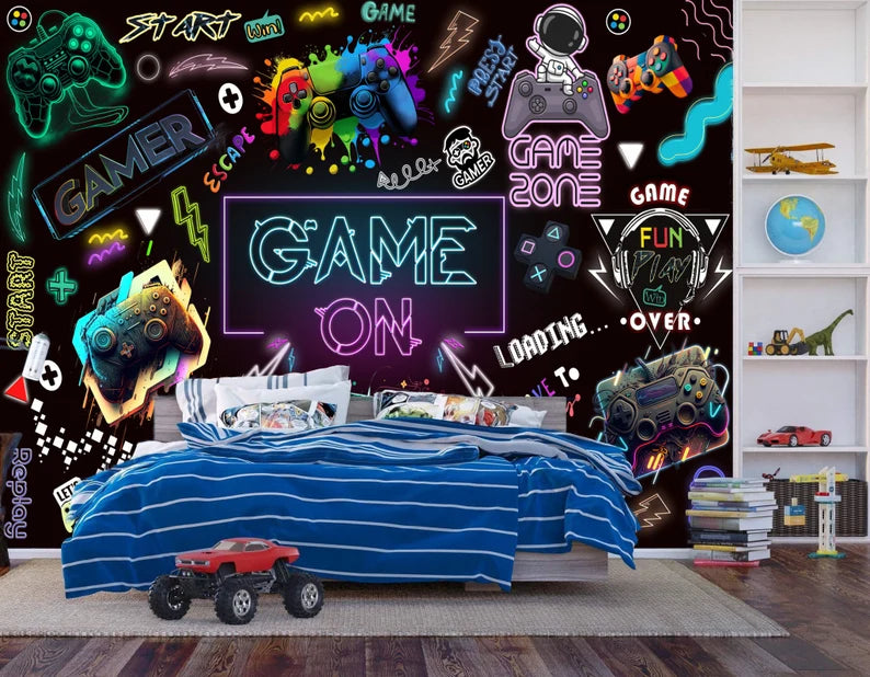 Gaming Room Wallpaper Kids Room Decor