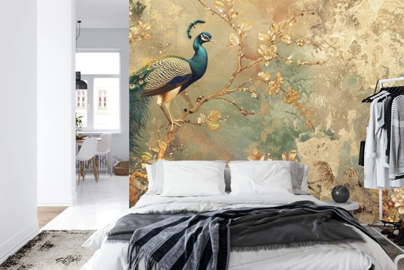 Peacock Art Print Wallpaper Mural Art Print