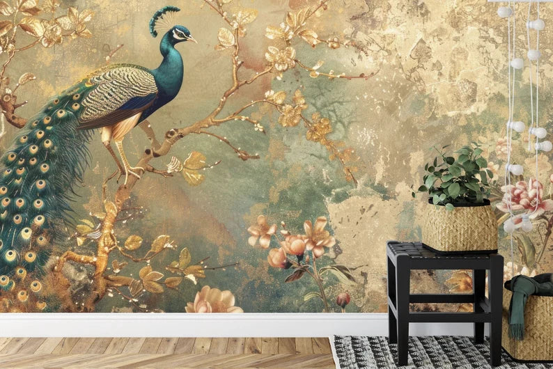 Peacock Art Print Wallpaper Mural Art Print