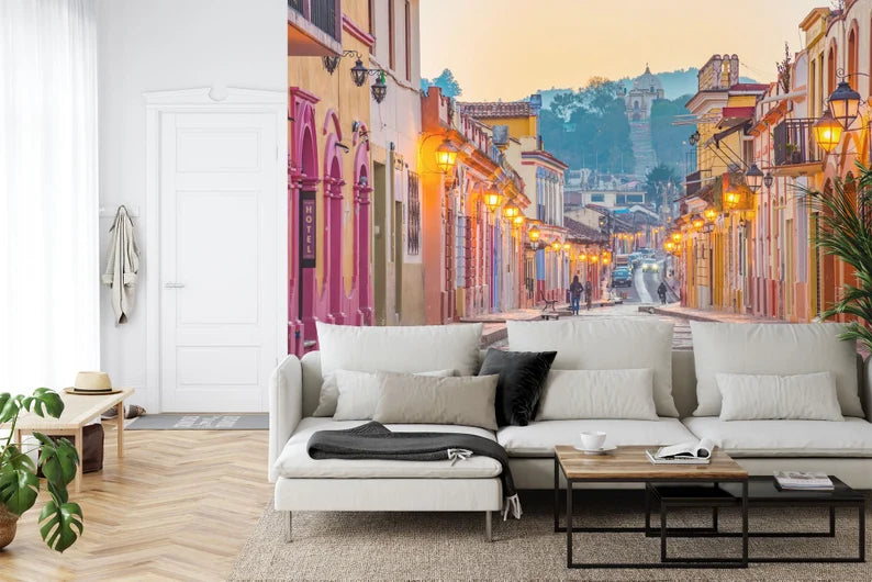 San Cristobal Mexico Street Scene Wallpaper Mural