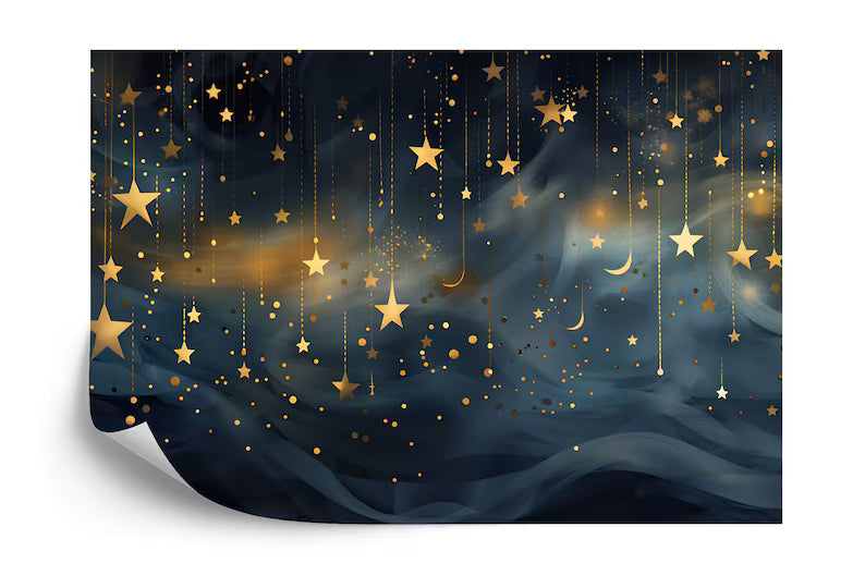 Night Sky Stars & Moon Wallpaper Mural Wall Decal