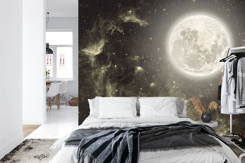 Night Sky Moon Stars Wallpaper Mural