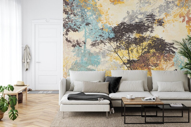 Forest Silhouette Wallpaper Mural Art Print