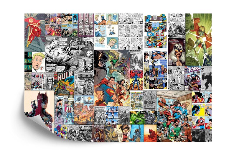 Vintage Comic Book Collage Wallpaper Mural