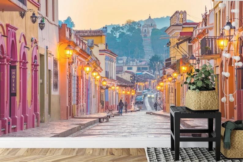 San Cristobal Mexico Street Scene Wallpaper Mural