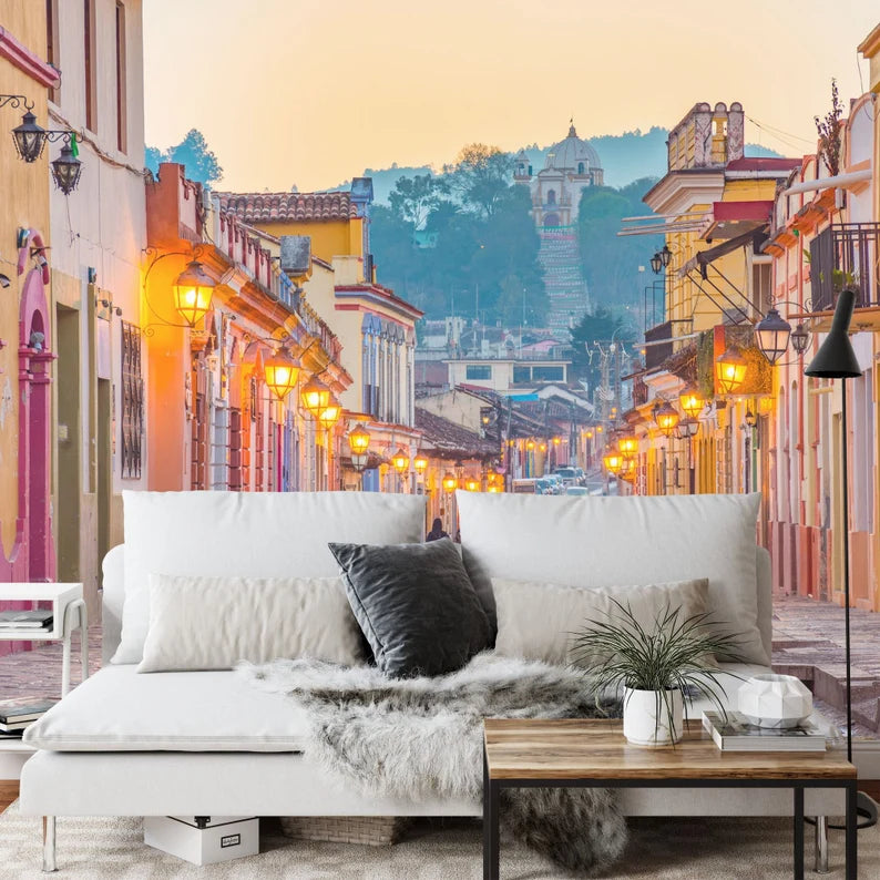 San Cristobal Mexico Street Scene Wallpaper Mural