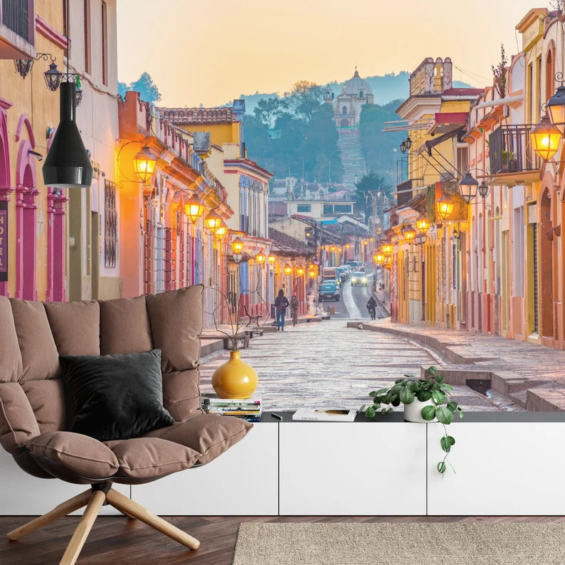 San Cristobal Mexico Street Scene Wallpaper Mural