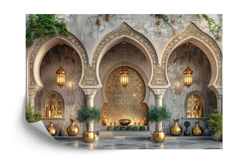 Islamic Arches Wallpaper Mural, Arabian Nights Decor