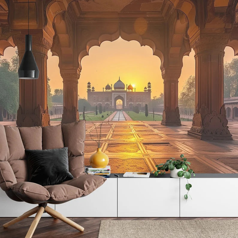 panoramic wall mural wallpaper presenting the complete artwork layout designed for large interior wall spaces wall decor wa
