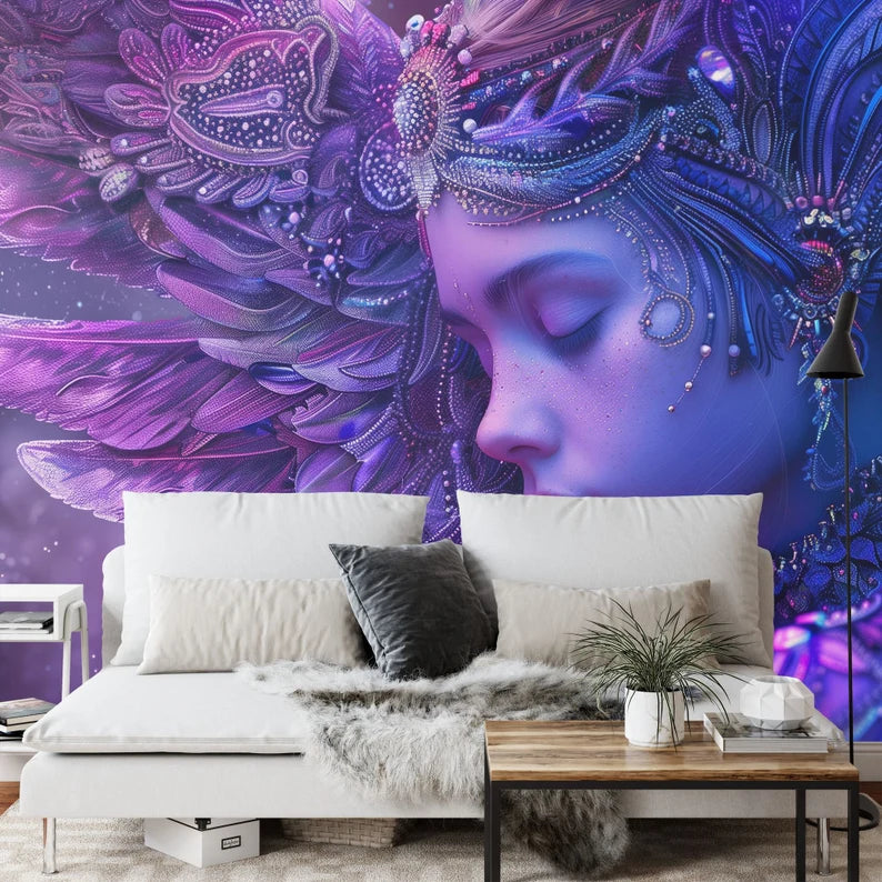 Wallpaper, Ethereal Angel Art Print Wall Mural