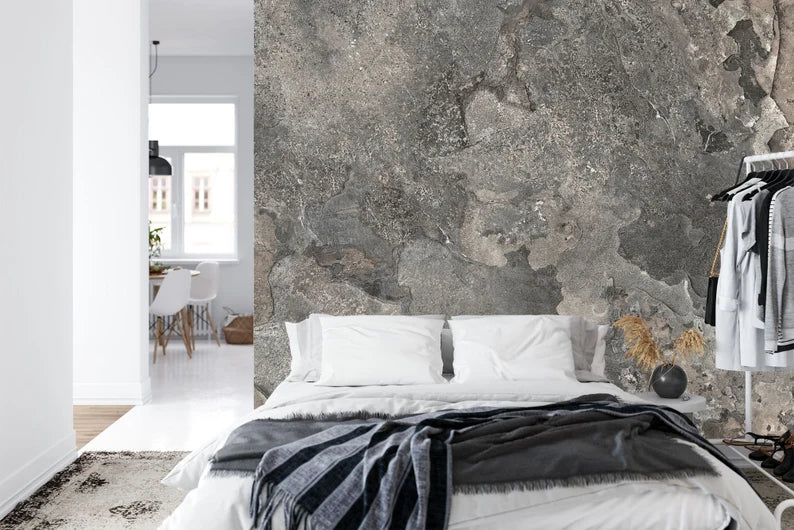 Cement Stone Wall Mural, Modern Home Decor