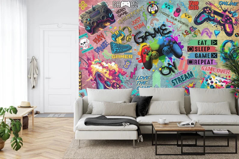 Kids Gaming Room Wallpaper Mural