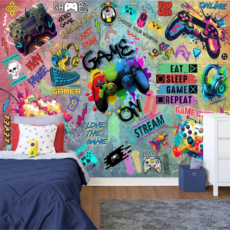 Kids Gaming Room Wallpaper Mural