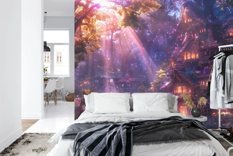 Enchanted Forest Cottage Wallpaper Mural
