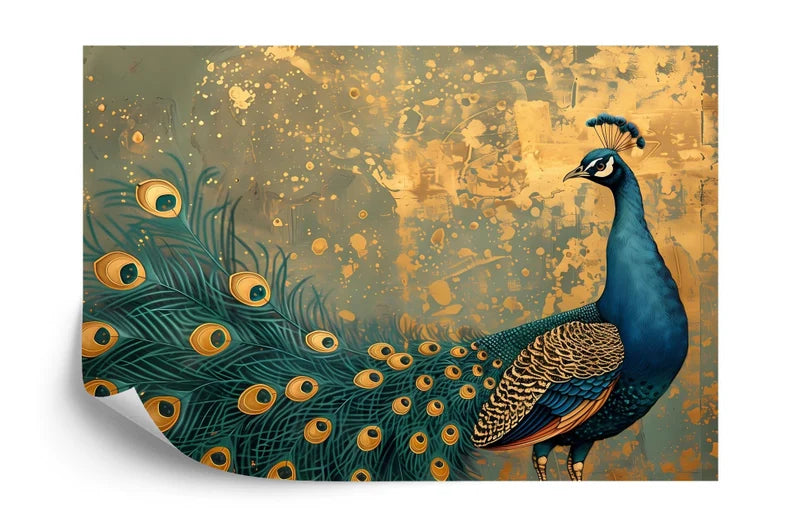 Vintage Chinoiserie Peacock Wallpaper Mural