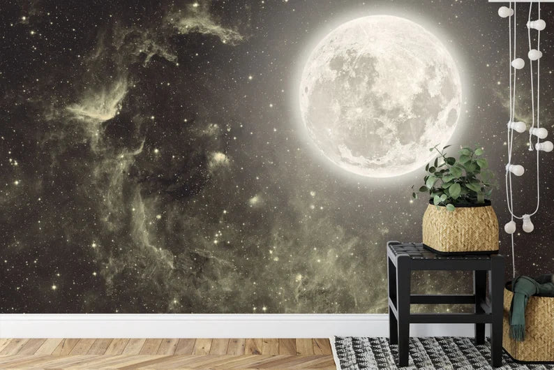 Night Sky Moon Stars Wallpaper Mural
