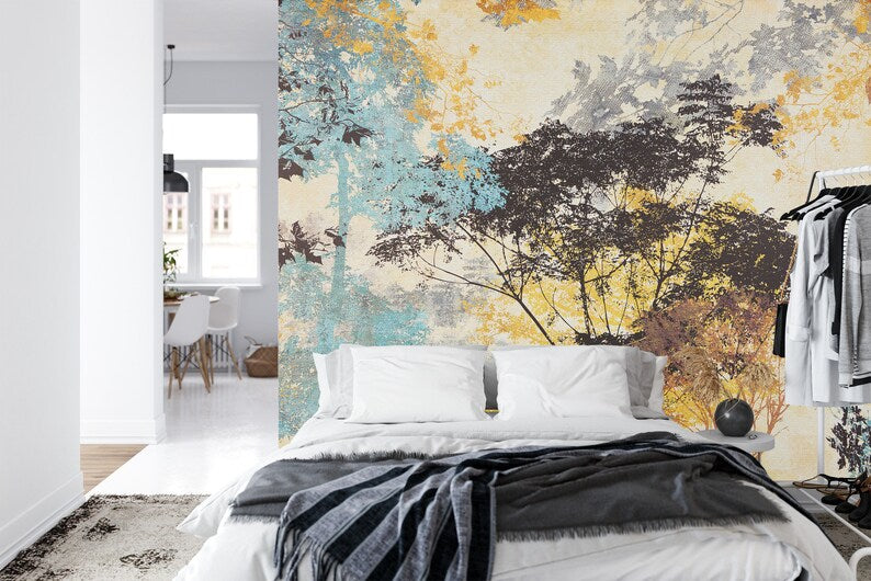 Forest Silhouette Wallpaper Mural Art Print