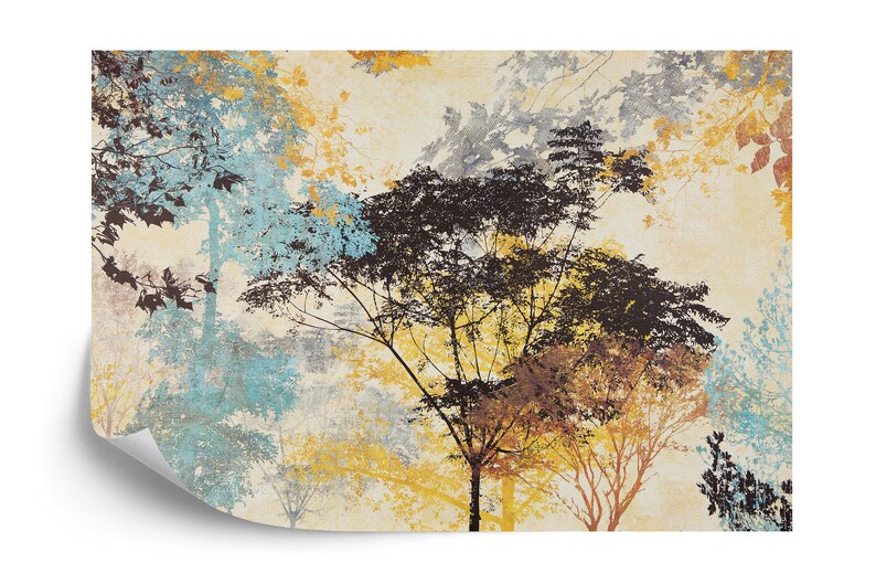 Forest Silhouette Wallpaper Mural Art Print
