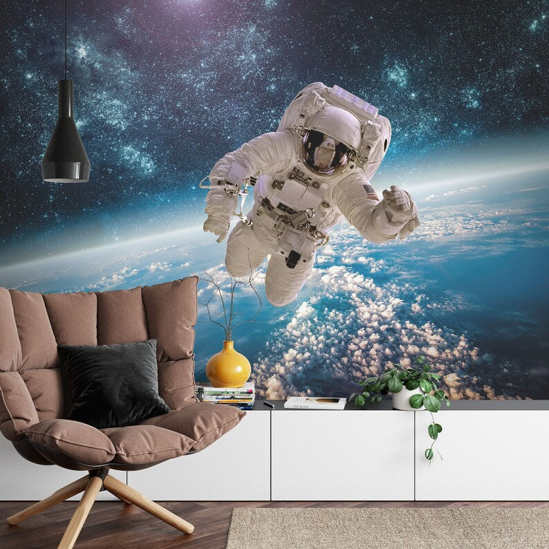Astronaut Galaxy Mural, Peel and Stick Wallpaper