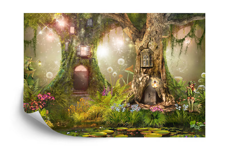 Fairy Forest Wallpaper Mural, Enchanted Nursery Decor
