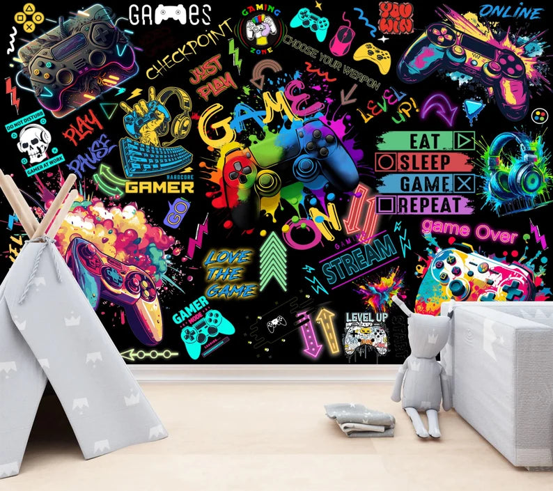 Gaming Room Wallpaper Mural Art Print
