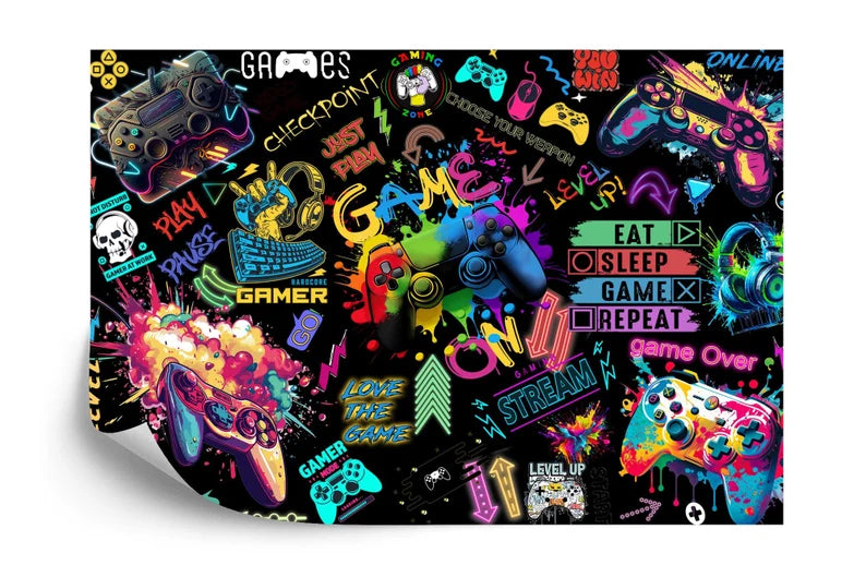 Gaming Room Wallpaper Mural Art Print