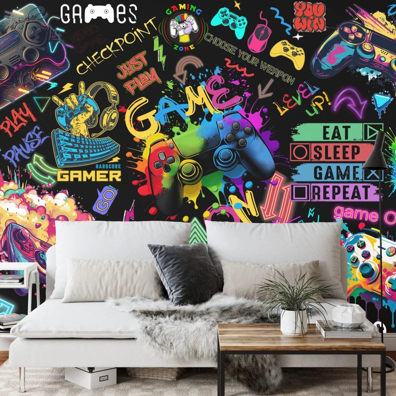 Gaming Room Wallpaper Mural Art Print