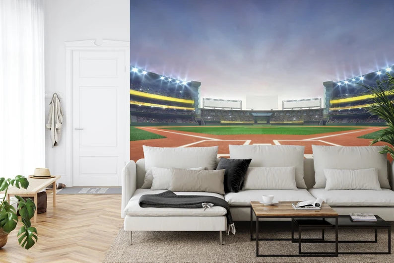 Baseball Stadium Wallpaper Mural Kids Room Decor - main product image