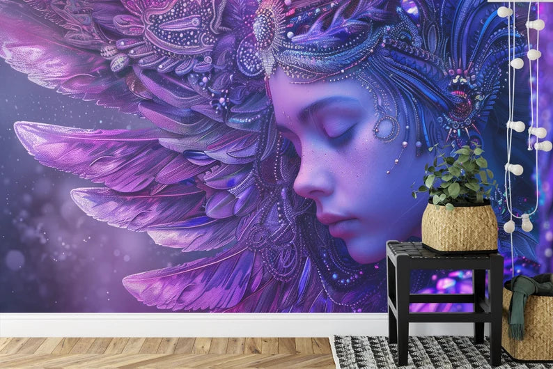 Wallpaper, Ethereal Angel Art Print Wall Mural