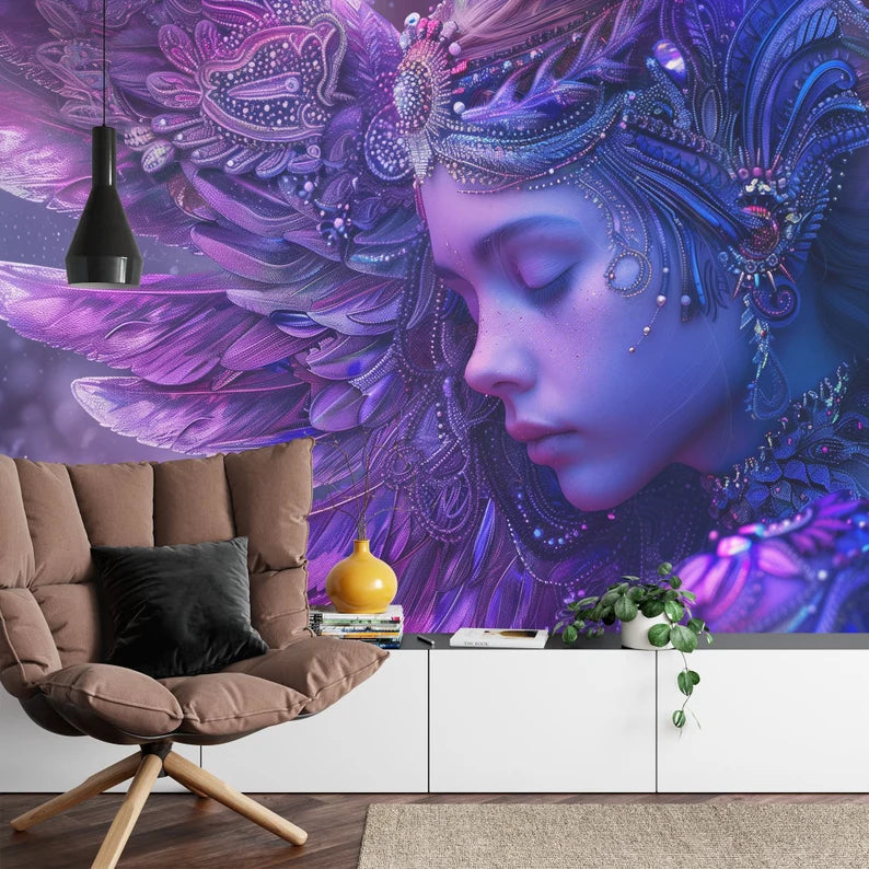 Wallpaper, Ethereal Angel Art Print Wall Mural