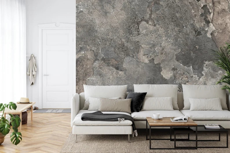 Cement Stone Wall Mural, Modern Home Decor