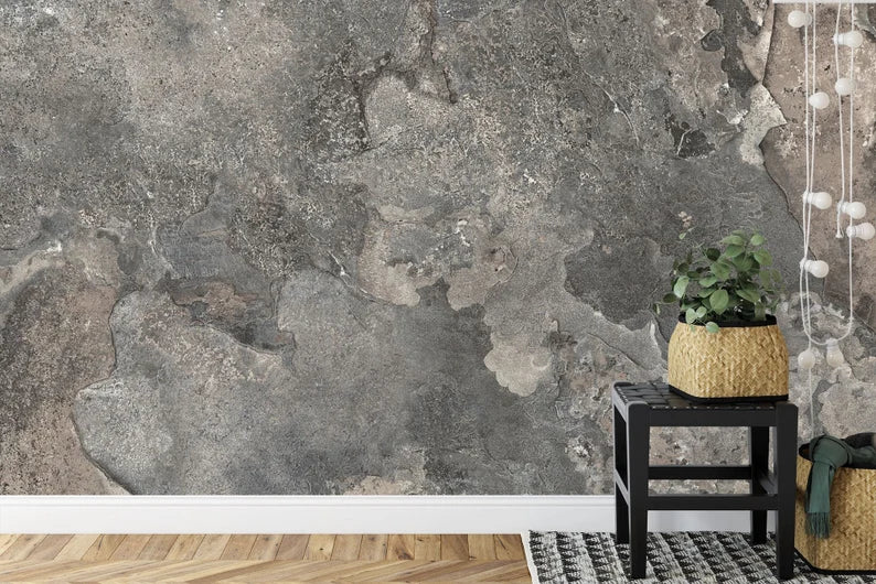 Cement Stone Wall Mural, Modern Home Decor