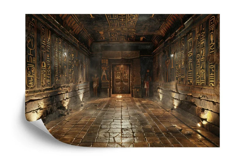 Egyptian Temple Corridor Mural, Peel and Stick Wallpaper