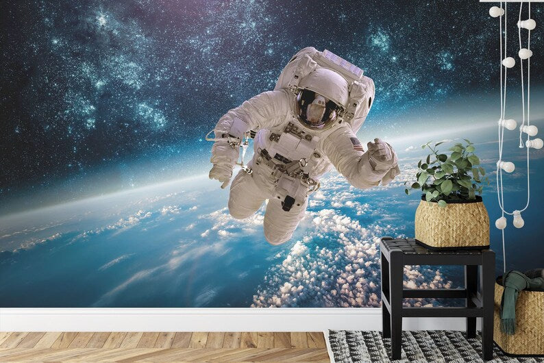 Astronaut Galaxy Mural, Peel and Stick Wallpaper